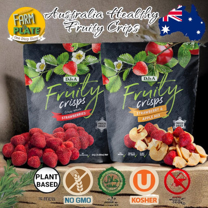 【FARM TO PLATE】DJ&A Fruity Crisps 25g / Strawberries / Apple / Freeze Dried / Product of Australia / Healthy Snacks