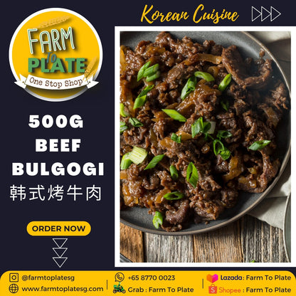 【FARM TO PLATE】500g Korean Beef Bulgogi Marinated Meat / 韩式腌制牛肉片