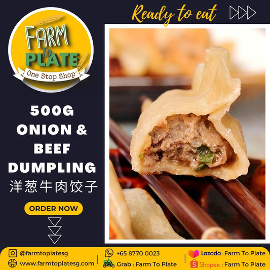 【FARM TO PLATE】500g Frozen Onion & Beef Dumplings (Approx. 20pc) / 洋葱牛肉饺子
